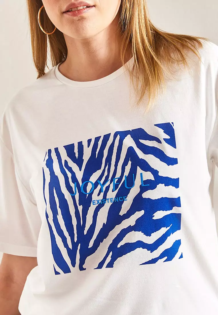 Patterned Combed Cotton T-Shirt