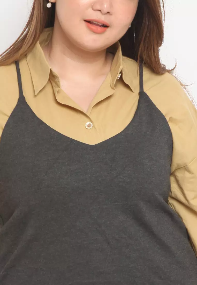 Plus Size Slip Dress Elizabeth Grey