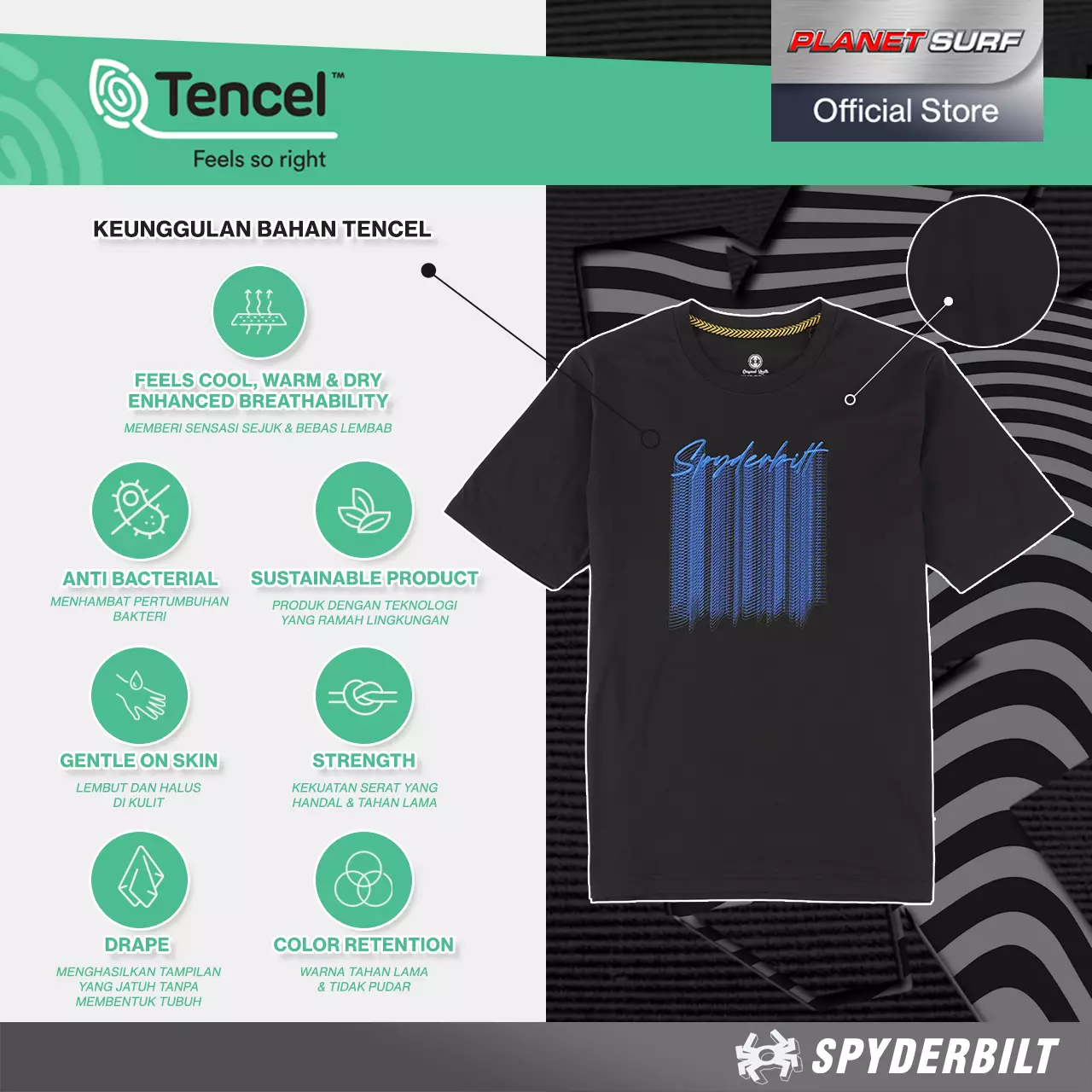 Spyderbilt Kaos Lengan Pendek Junior Budwizer Tencel Youth Tee Planet Surf