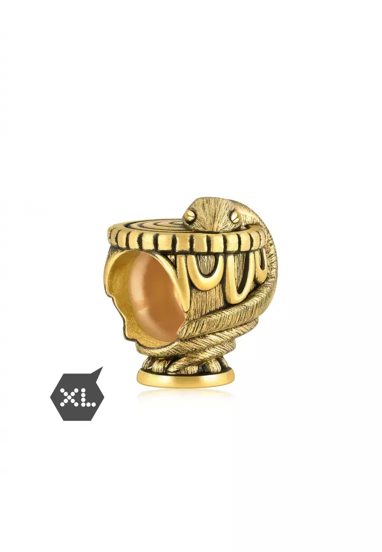 999 Gold Snake Charm for Men 92008C  [Bracelet not included]