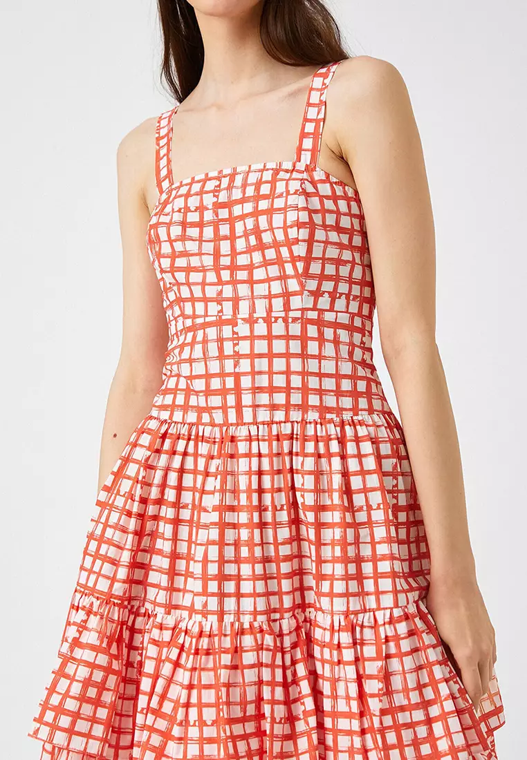Checkered Midi Dress