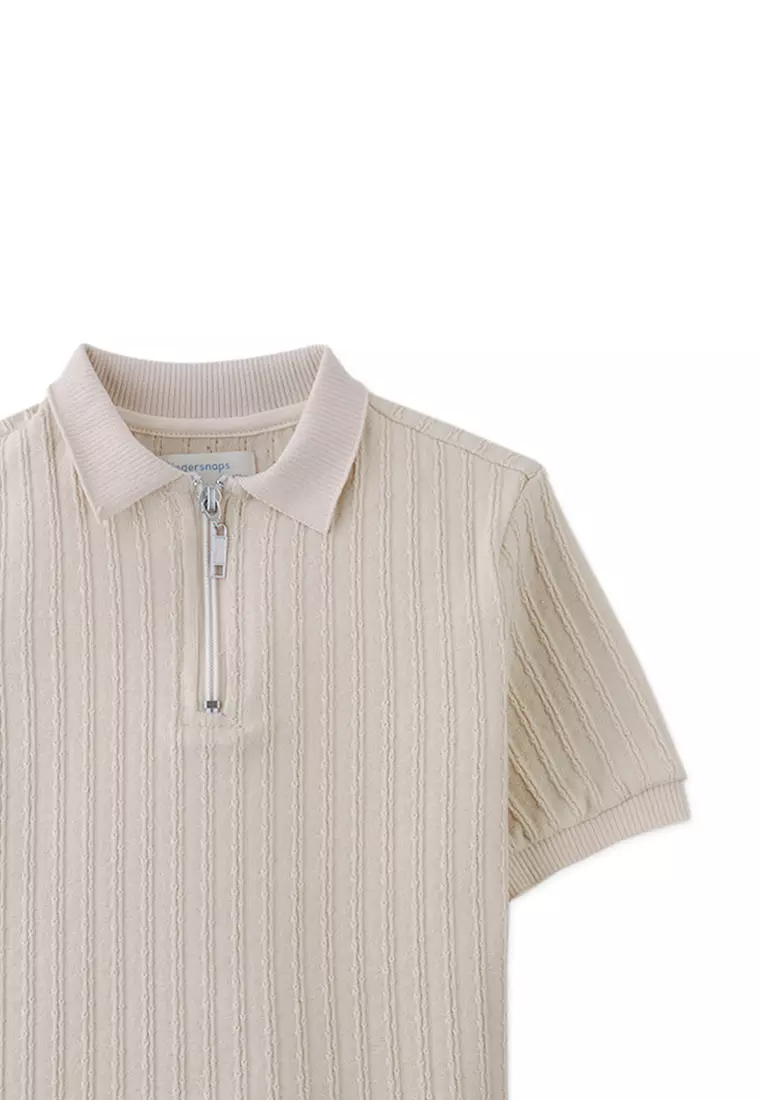 Diether Zipped Cable Jersey Polo Shirt