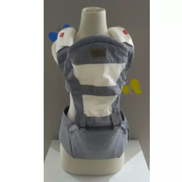 Nuby 4 Way Hipseat Baby Carrier Grey - Gendongan Bayi (Abu-Abu)