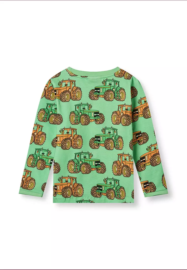 Long-sleeved top with tractors
