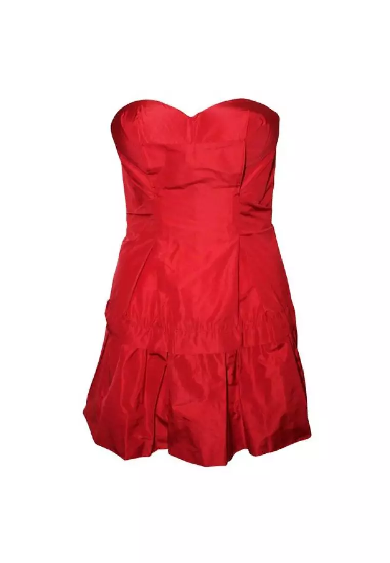 Red strapless deals mini dress