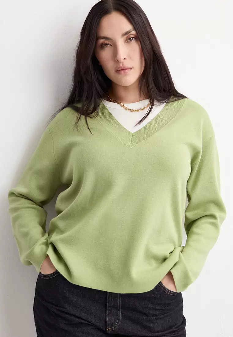 V-Neck Knit Sweater