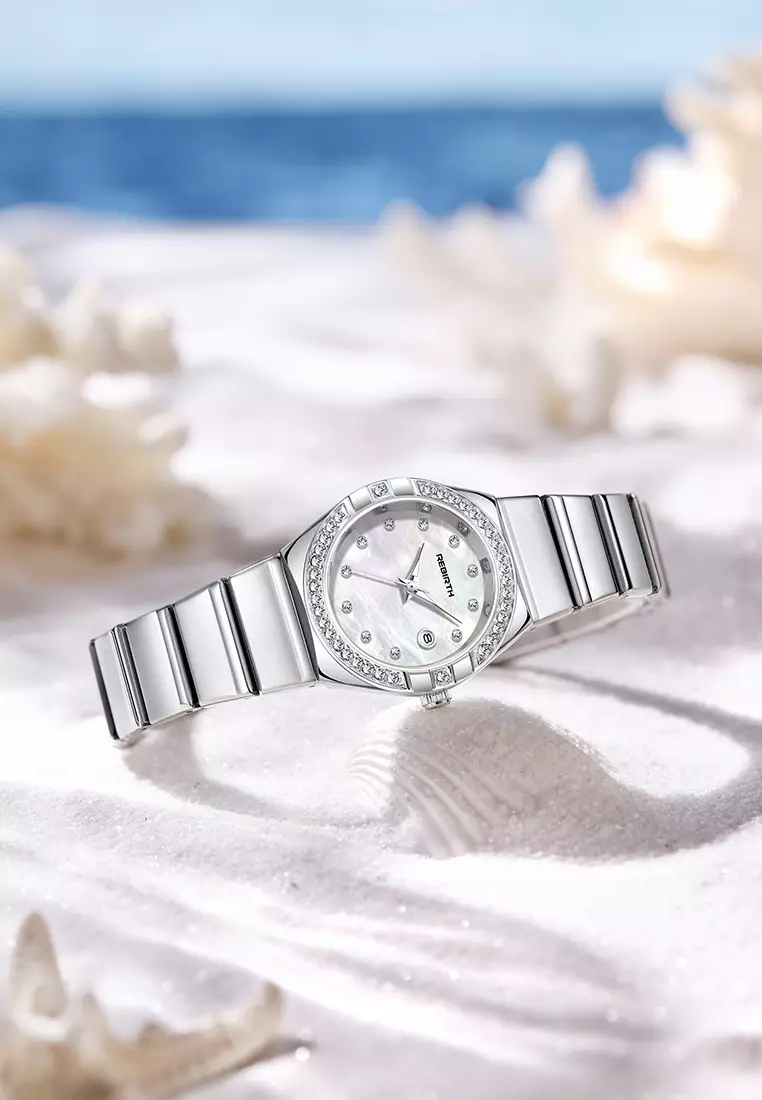 Jam Tangan Wanita Original Gaya Korea Anti Air Anggun Bercahaya Jam Tangan Cewek silverwhite