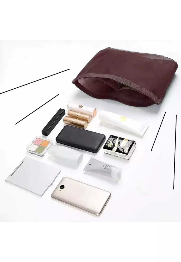 Nylon Mini Mesh Organizer Bag Medium - Brown