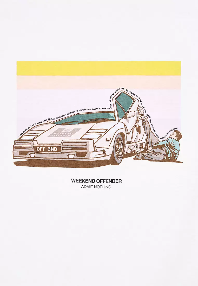 MENS WHITE QUAALUDES GRAPHIC TEE