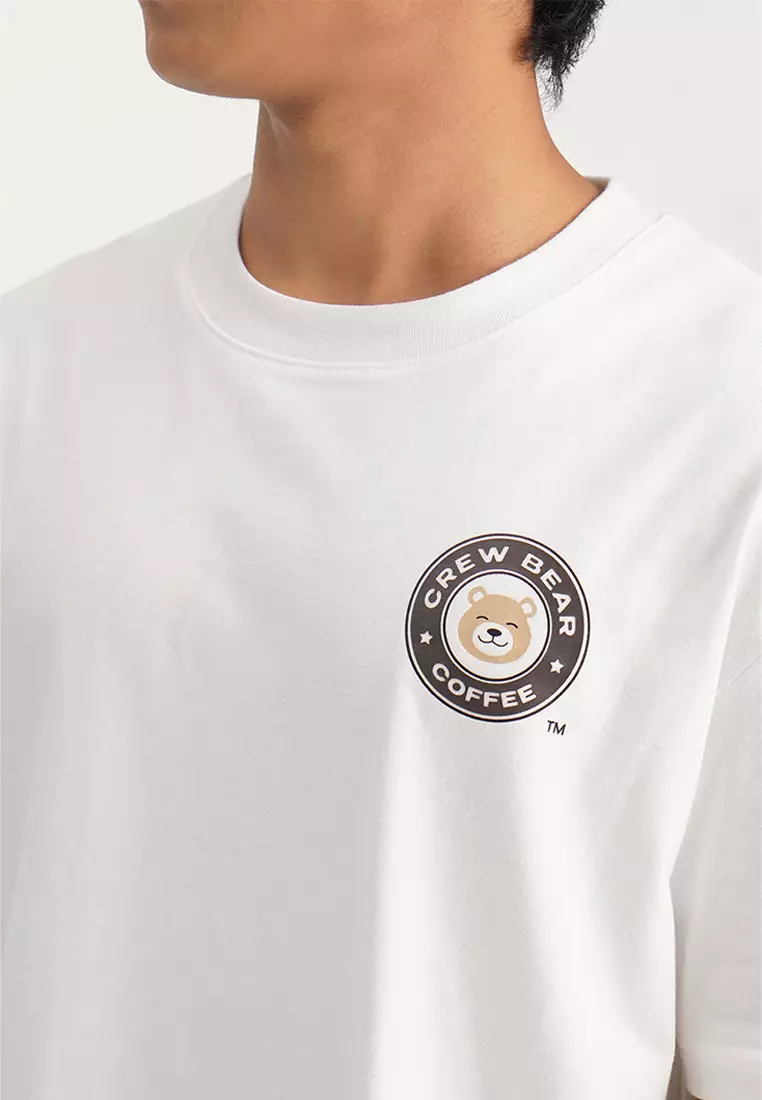 Crew Bear Coffee Relaxed Fit Graphic T-Shirt
