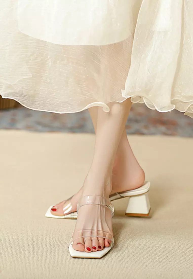 5CM Double Transparent Strap Sandals TE8398-5