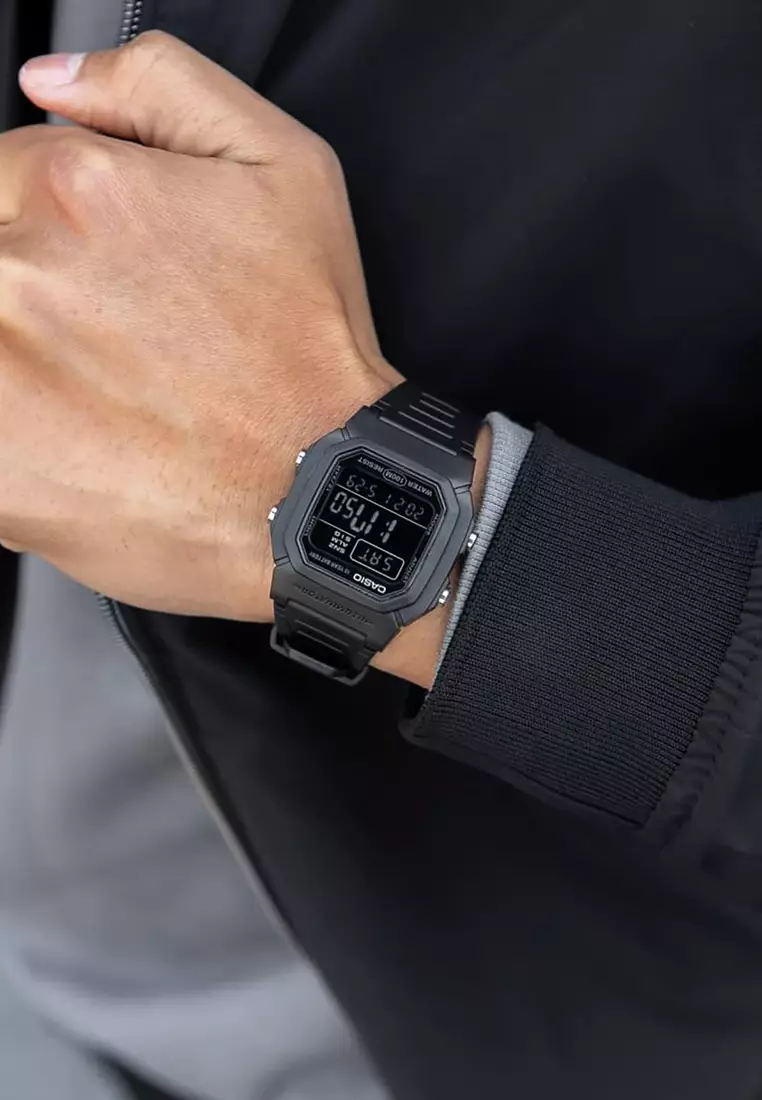 Men's Digital Watch W-800H-1B Black Resin Strap Sport Watch