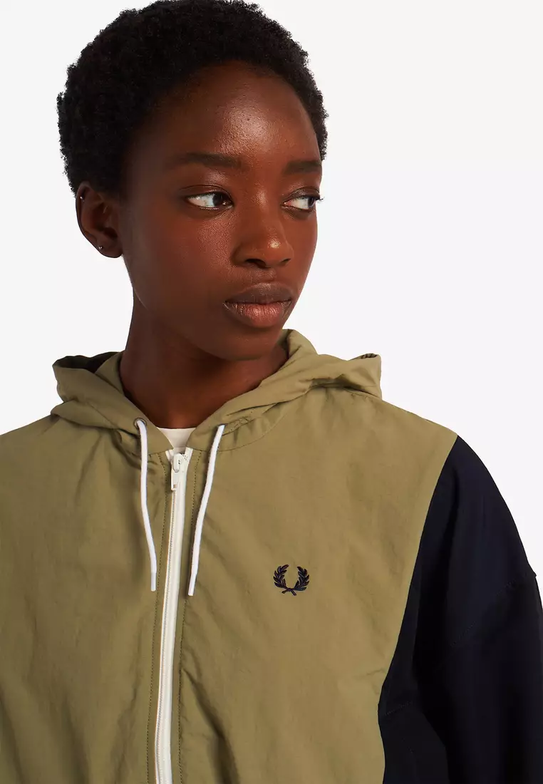 Buy Fred Perry Fred Perry J2117 Woven Hooded Track Jacket (Sage