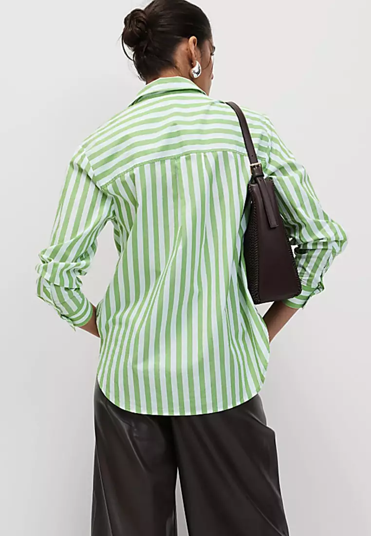 Pure Cotton Striped Collared Shirt