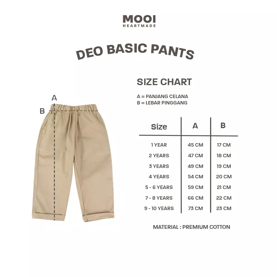 Mooi Celana Panjang Chinos Anak Deo Basic Pants - Army Green