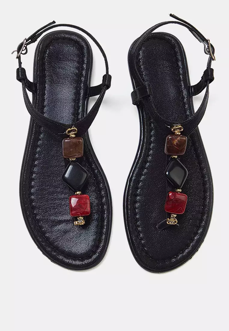 Beaded Flat Sandals