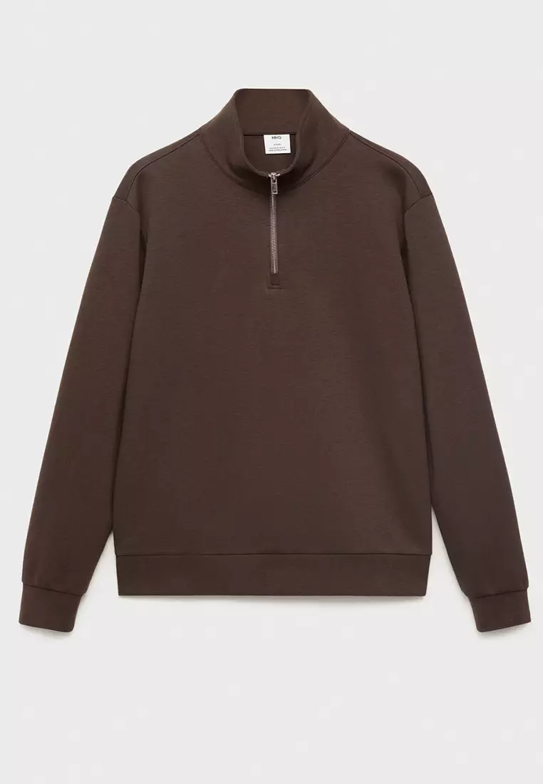 Regular-Fit Cotton Sweatshirt With Zip