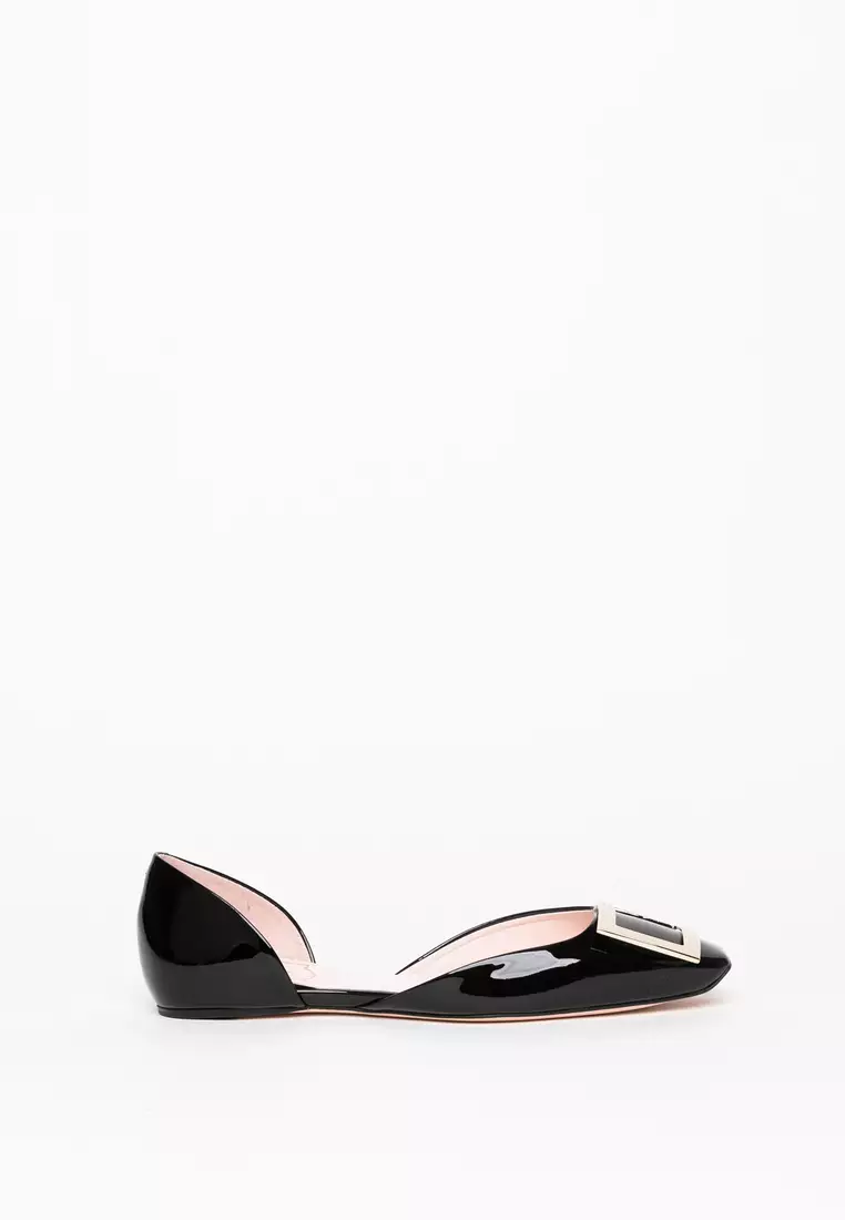 Discount on Roger Vivier  shoes - SKU: Trompette Dorsay Metal Buckle Ballerinas In Patent Leather Flats