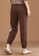 Its Me brown Elastic Waist Casual Trousers 9ACD0AA06EA8D6GS_3