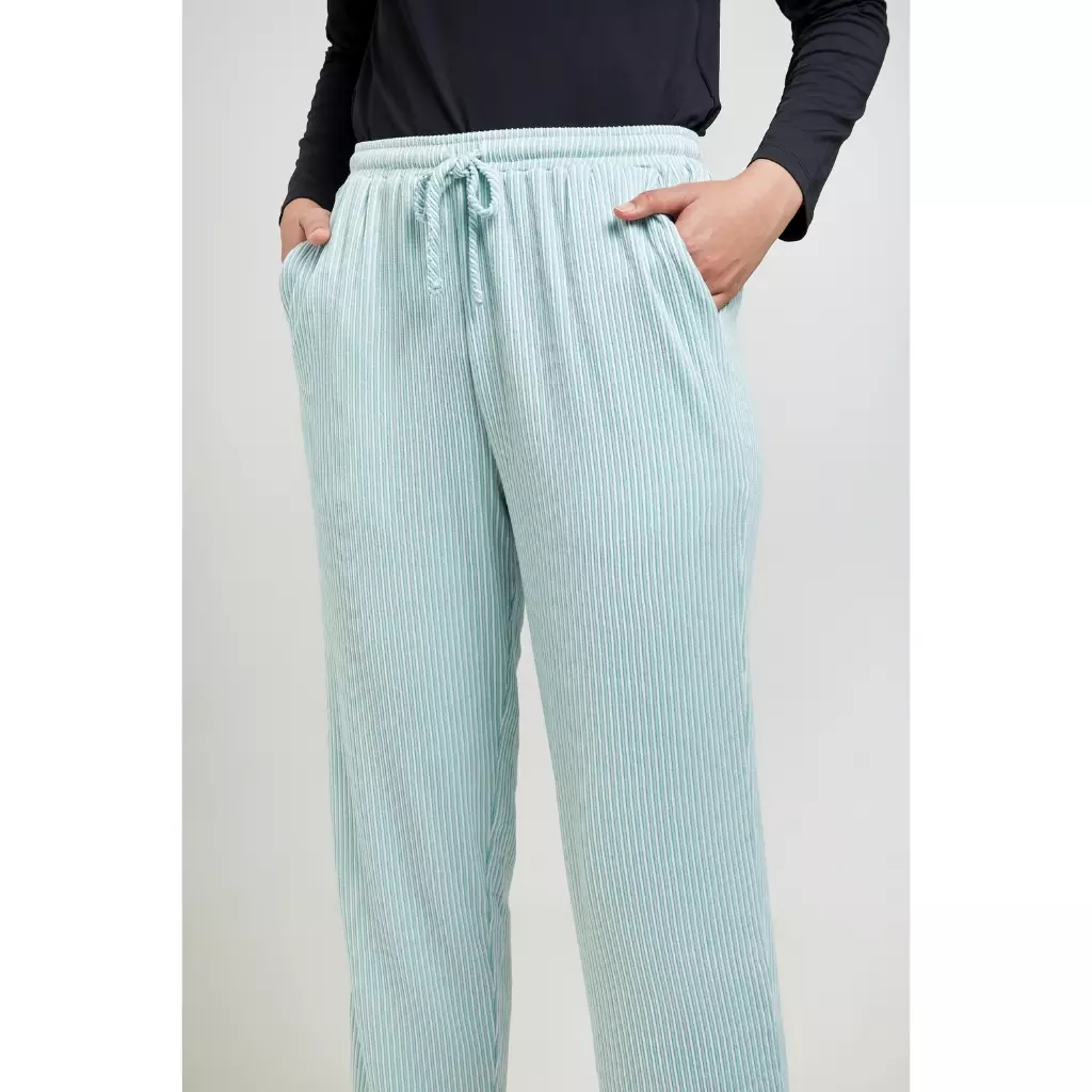 MFMW Lynan Celana panjang Mint Motif Salur