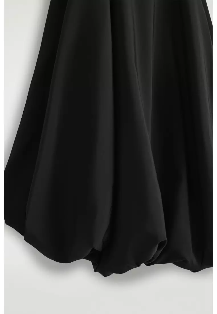 BUBBLE-HEM MIDI DRESS