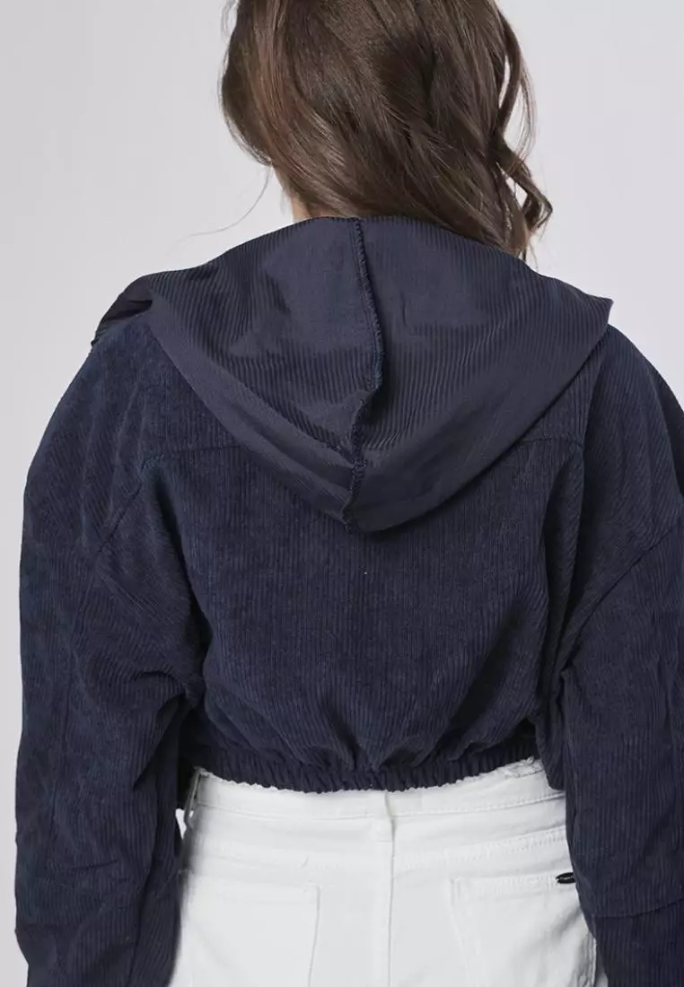 Uo corduroy online hooded cropped jacket