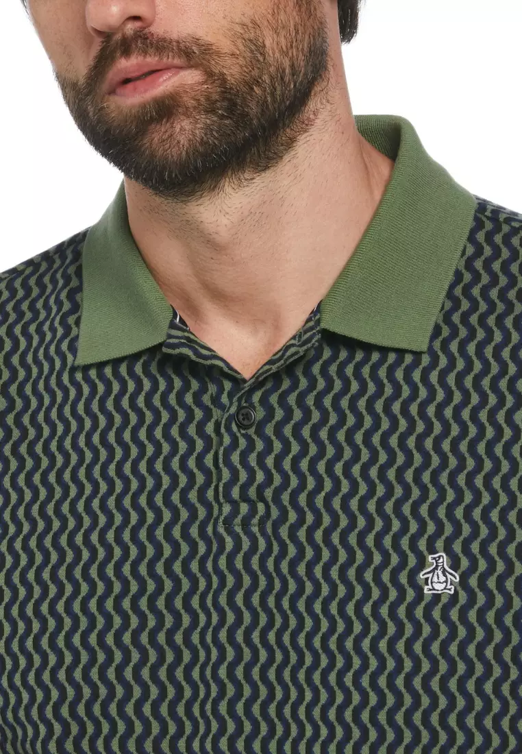 Mini Geo Print Short Sleeve Polo Shirt