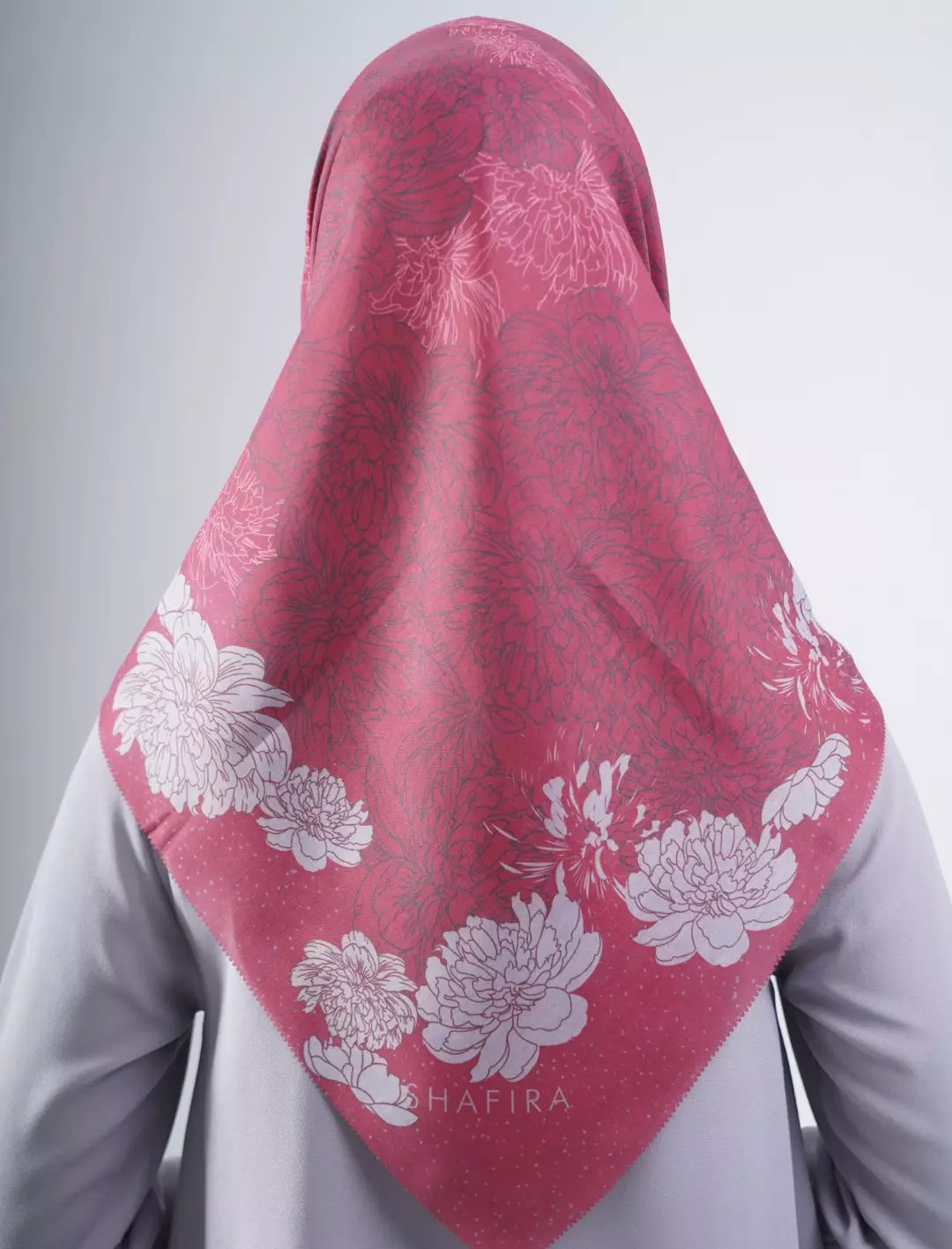 Cezia Printed Scarf Magenta | Hijab Kerudung Segi Empat Motif