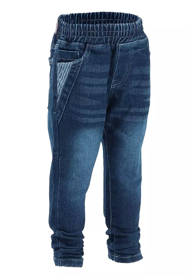 Wileen Celana Panjang Anak Unisex Skinny Jeans Variasi Saku Kid Long Pants Material Denim ORIGINAL - Navy