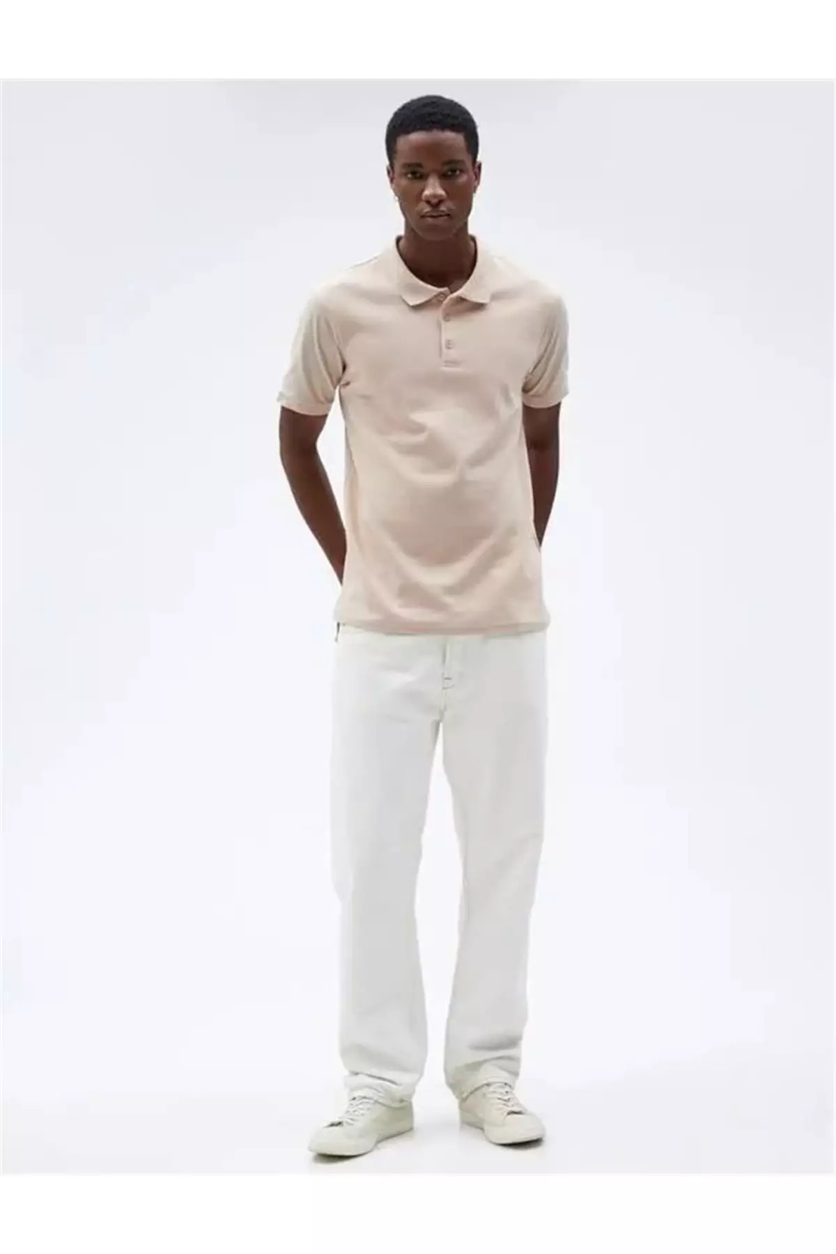 polo shirt and sweatpants