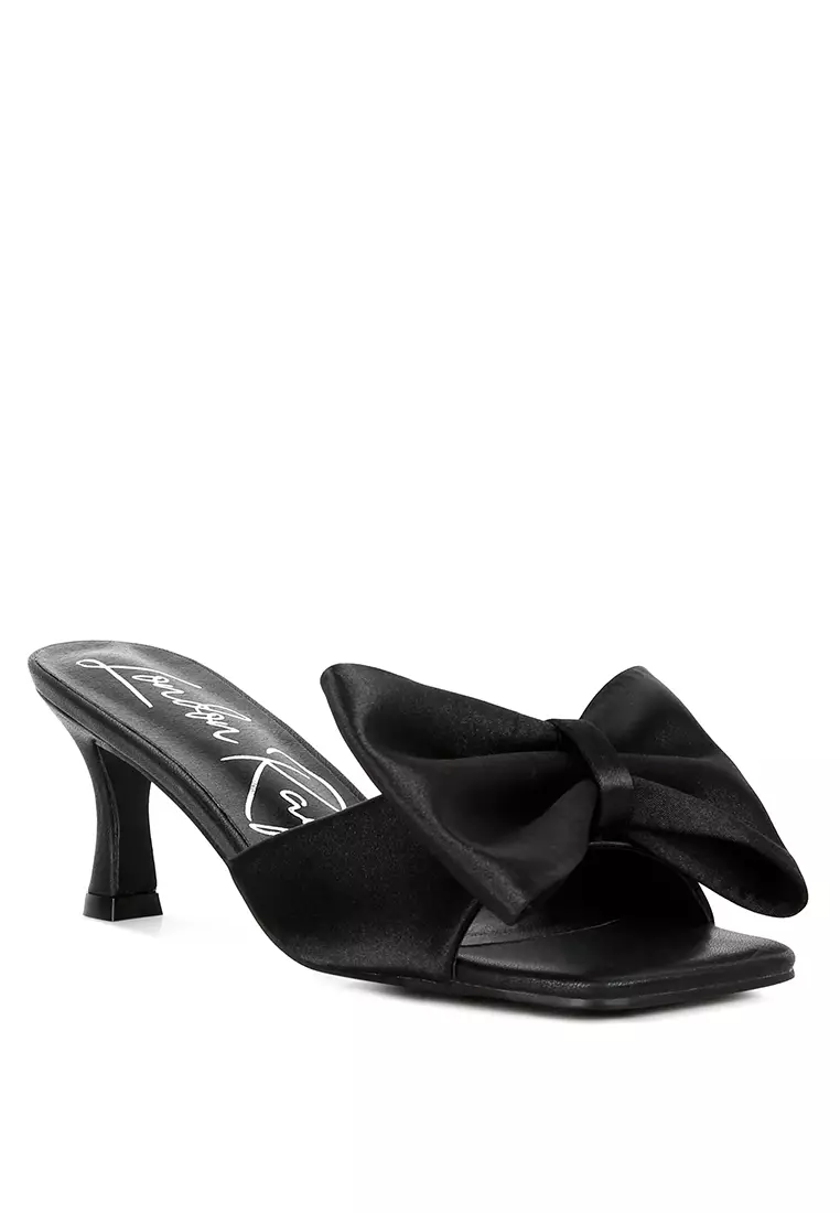 Satin hot sale bow sandals