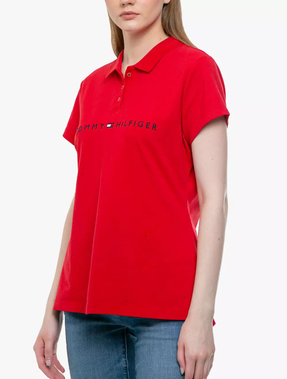 TOMMY HILFIGER - SLIM CRPRT LOGO POLO - RED - RED