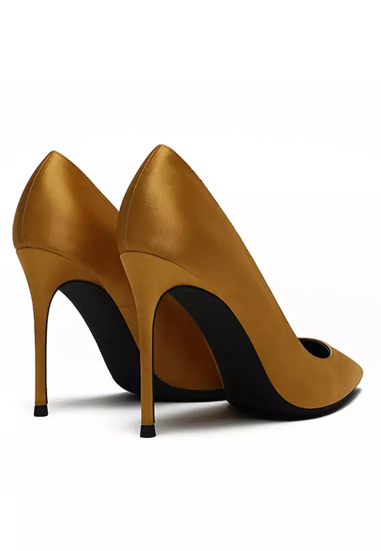 10CM Silk Fabrics Pointed High Heel Shoes HZL213