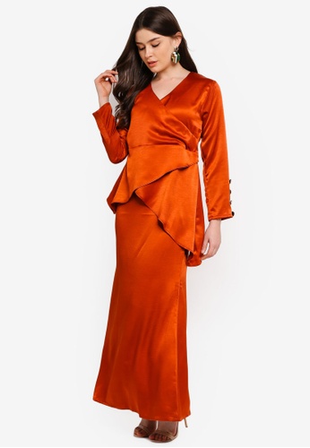 Jemma Modern Kurung from UMMA in Orange