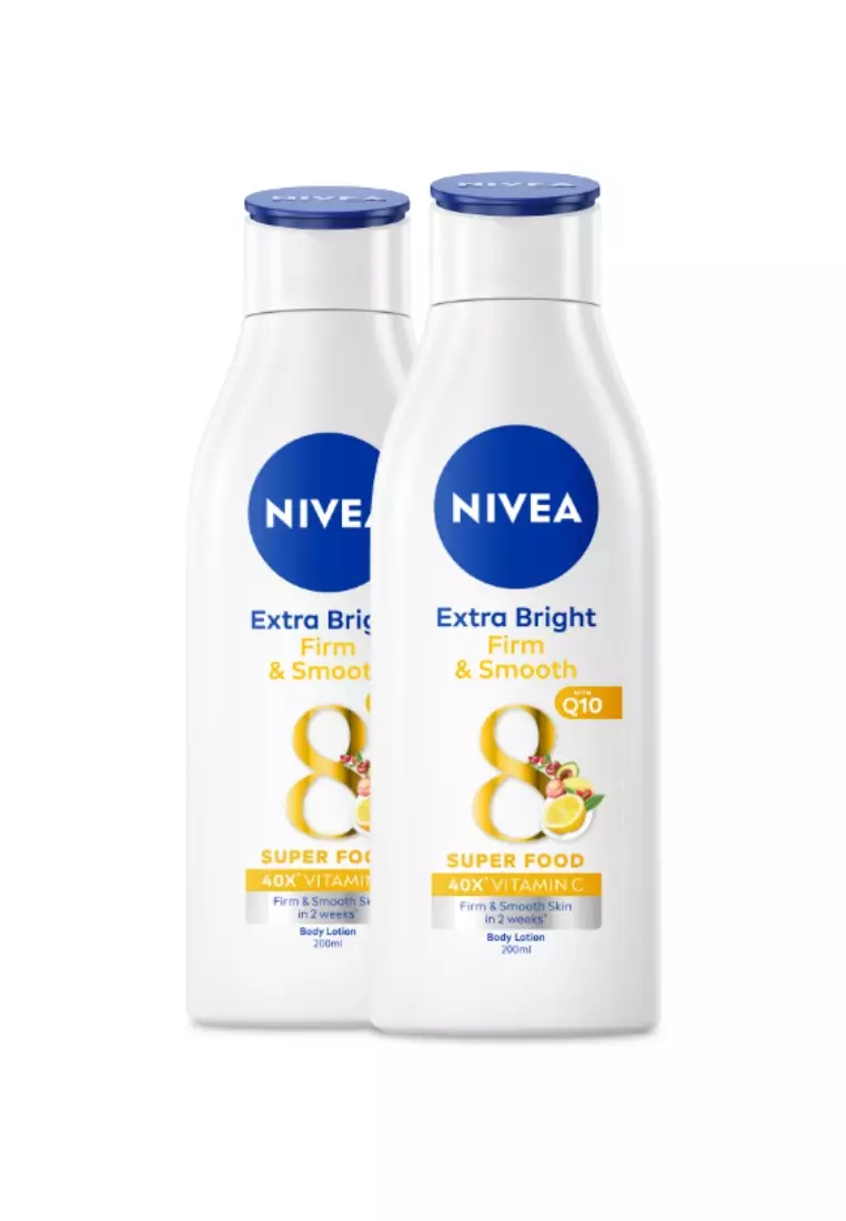 PACK OF 2 Body Extra Bright Firm & Smooth Lotion Moisturizer, 200ml