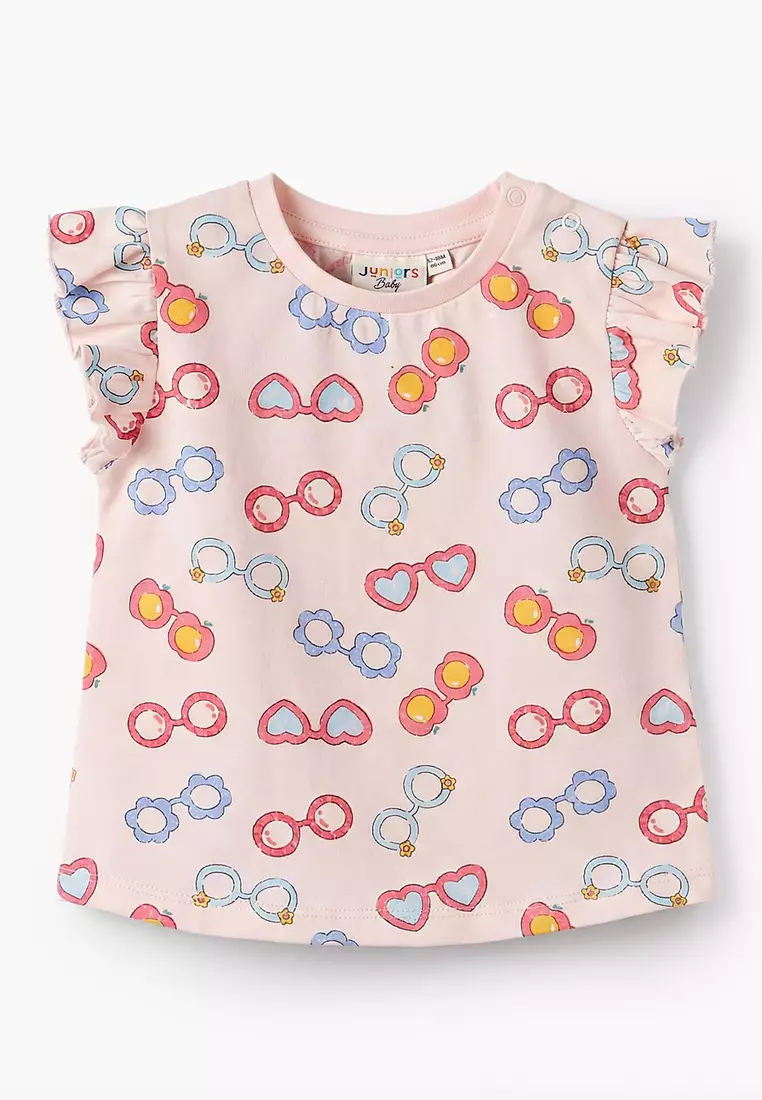 Babyshop Juniors Round Neck Sleeveless T-Shirt With Sunglass Print