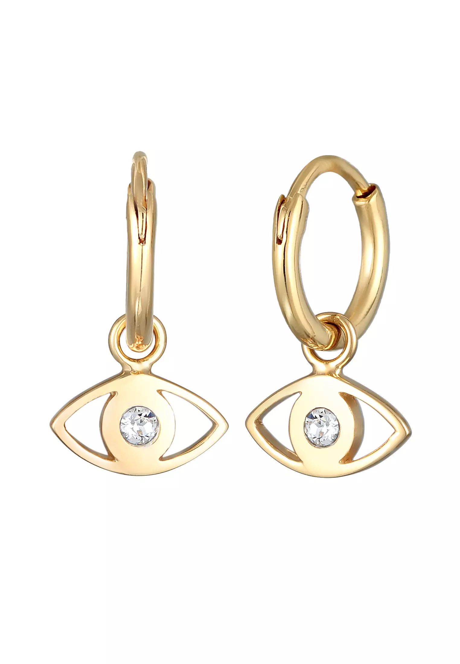 Buy ELLI GERMANY Earrings Creoles Evil Eye Symbol Crystals Gold