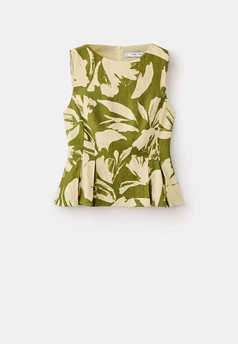 Peplum Top With Pleated Panels
