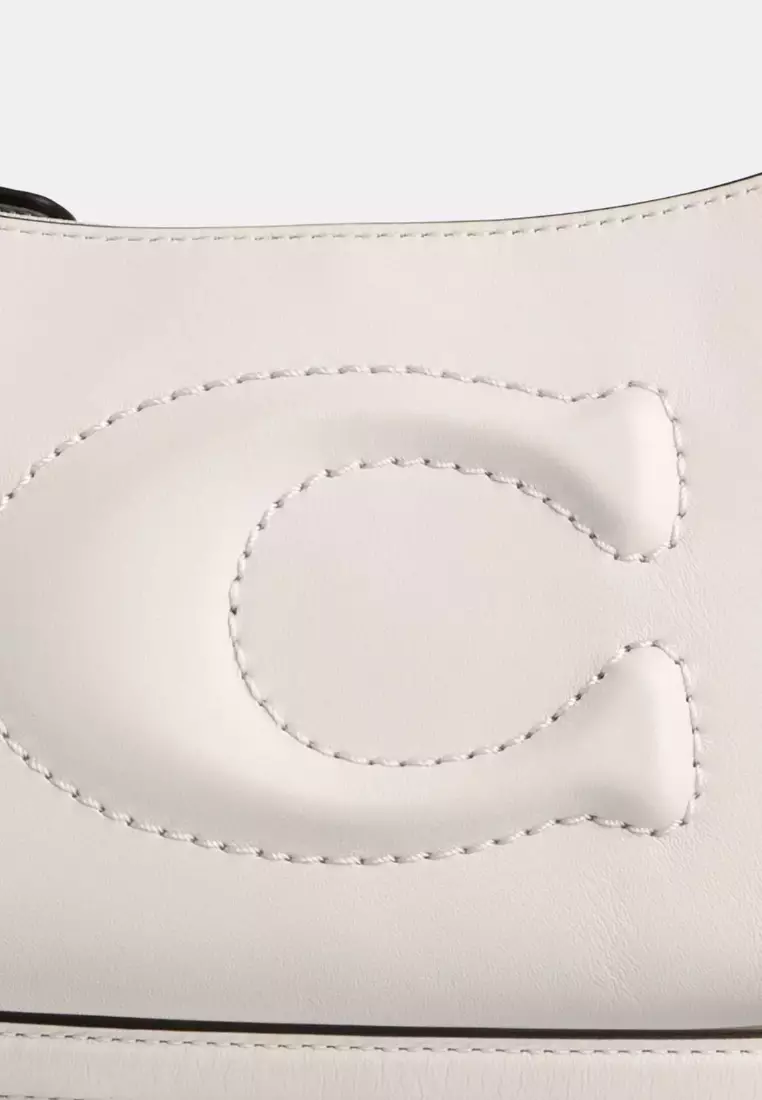 Coach Teri Shoulder Bag with Leather Strap in Silver Chalk