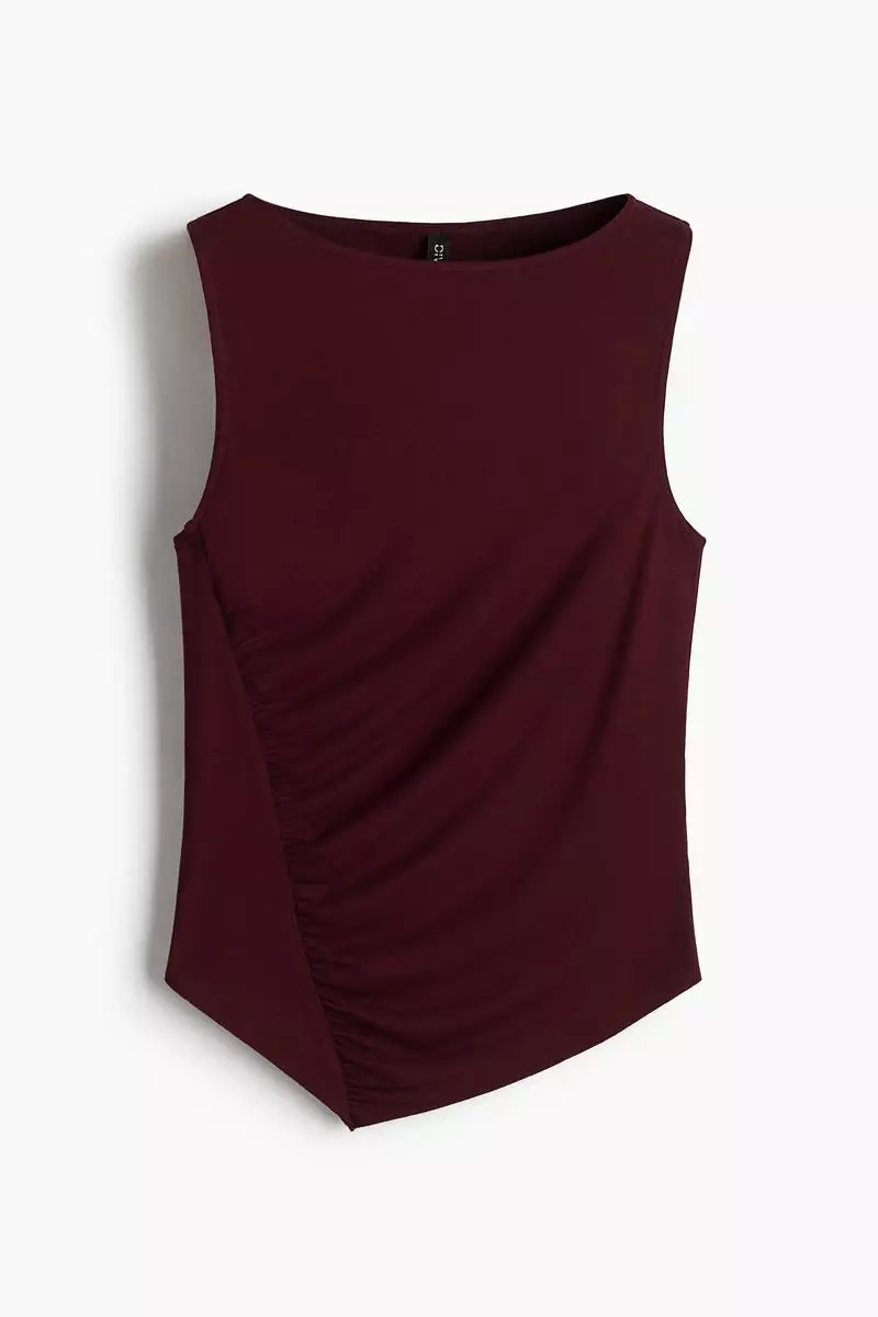 Draped jersey vest top