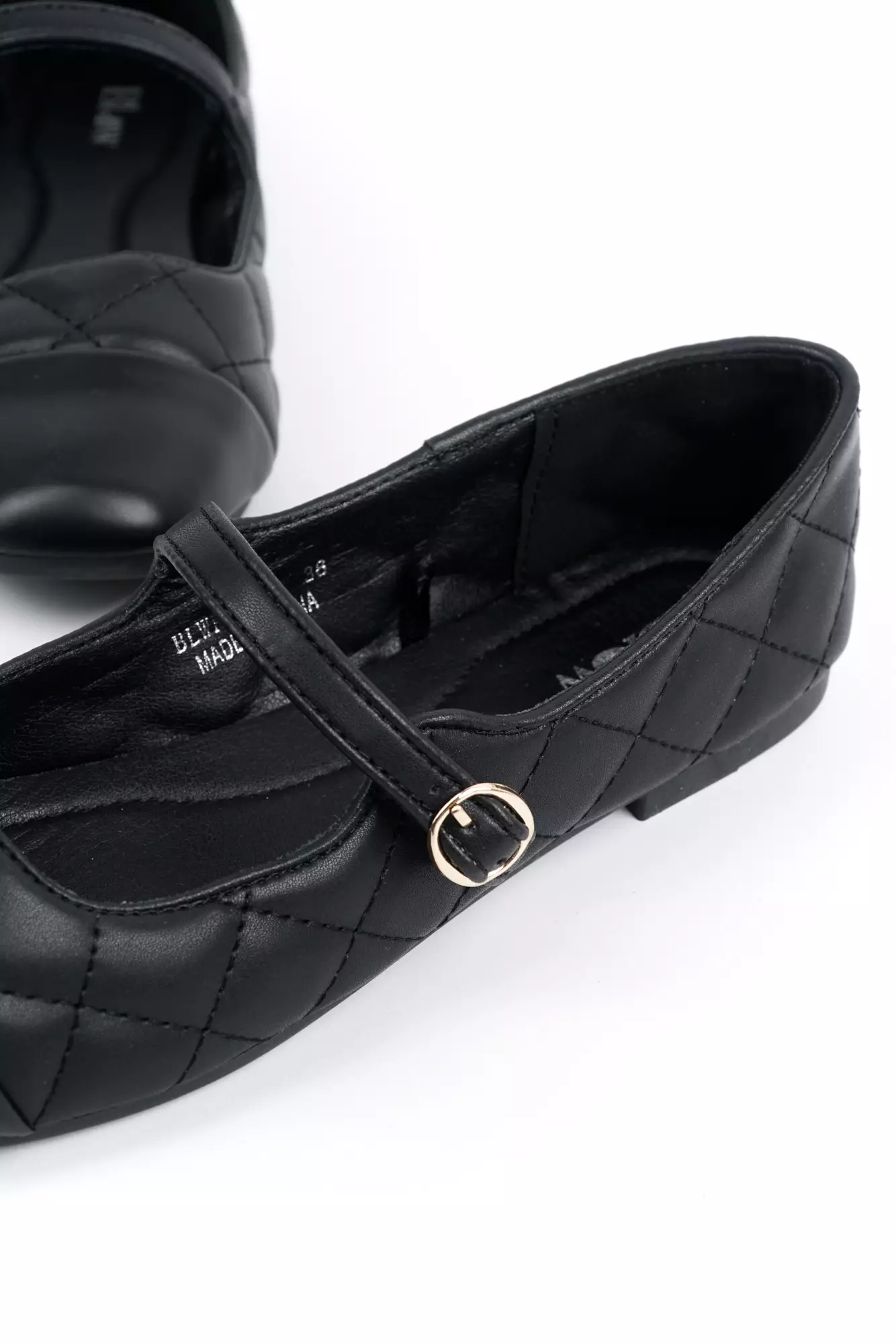 Blow BLWF 0015 Fala Toe Cap Quilted Mary Jane Ballet Flats Shoes Wanita Sepatu Hitam Women Shoes