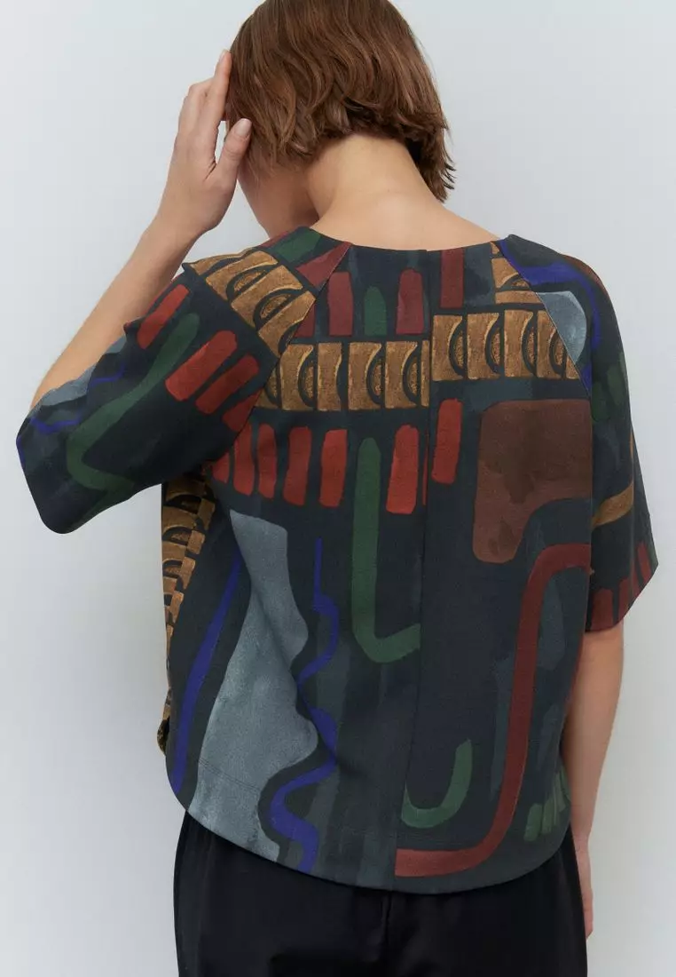 Short Sleeve Crepe Boxy T-Shirt