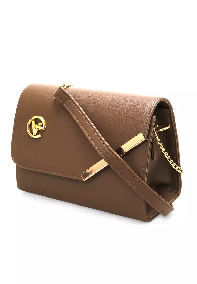 Michela Tas Selempang Wanita Rantai Premium Good Quality - Mocca