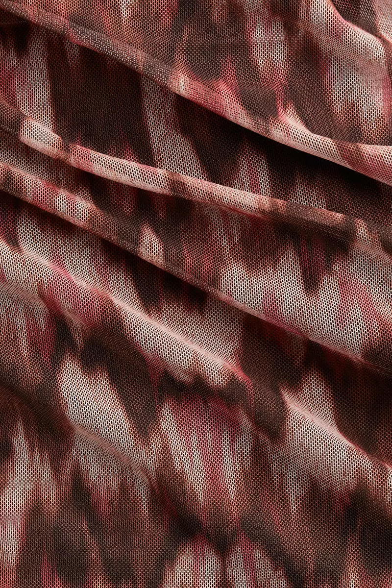 Draped mesh strappy dress