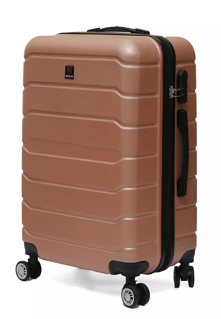 Austin Koper Hardcase Unisex Size 24 Inch Large Compartment Suitcase Combination Lock Material ABS+PVC Coated ORIGINAL - Rose Gold