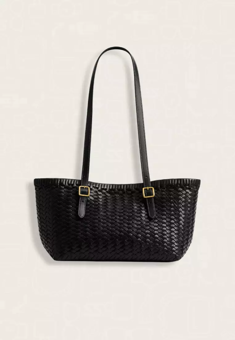 Coach Woven Swing Tote Bag Black