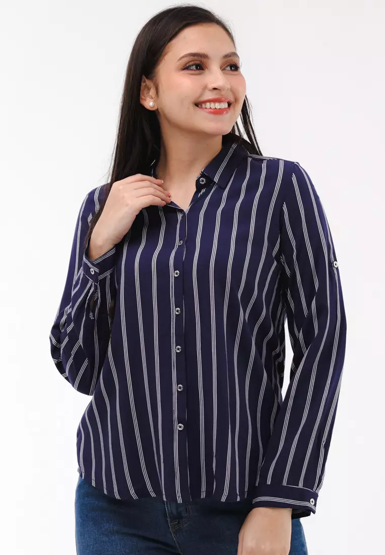 Woven Printed Rayon Long Sleeves Blouse