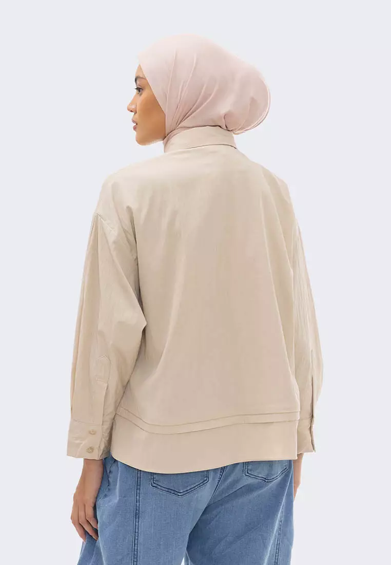 Ria Miranda Cream Merlot Shirt