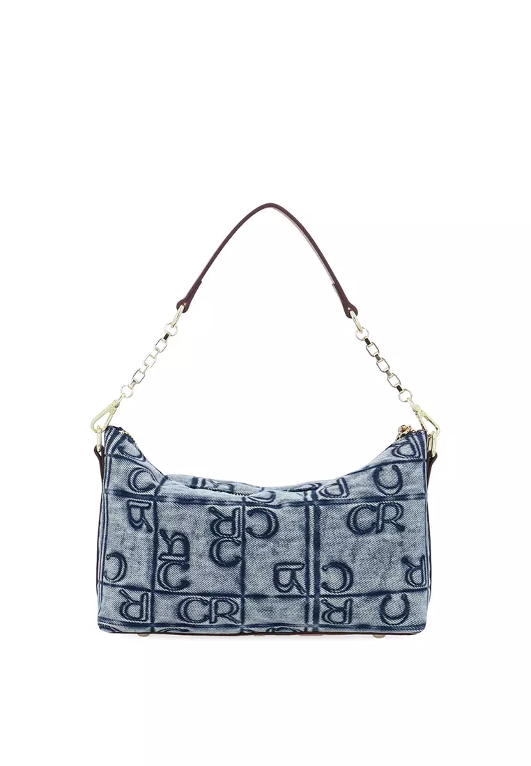 Carlo GEO Denim Shoulder Crossbody - Dark Blue