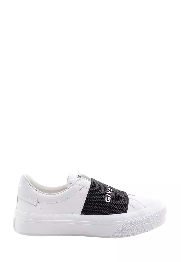 GIVENCHY Leather sneakers with contrasting logoed band White